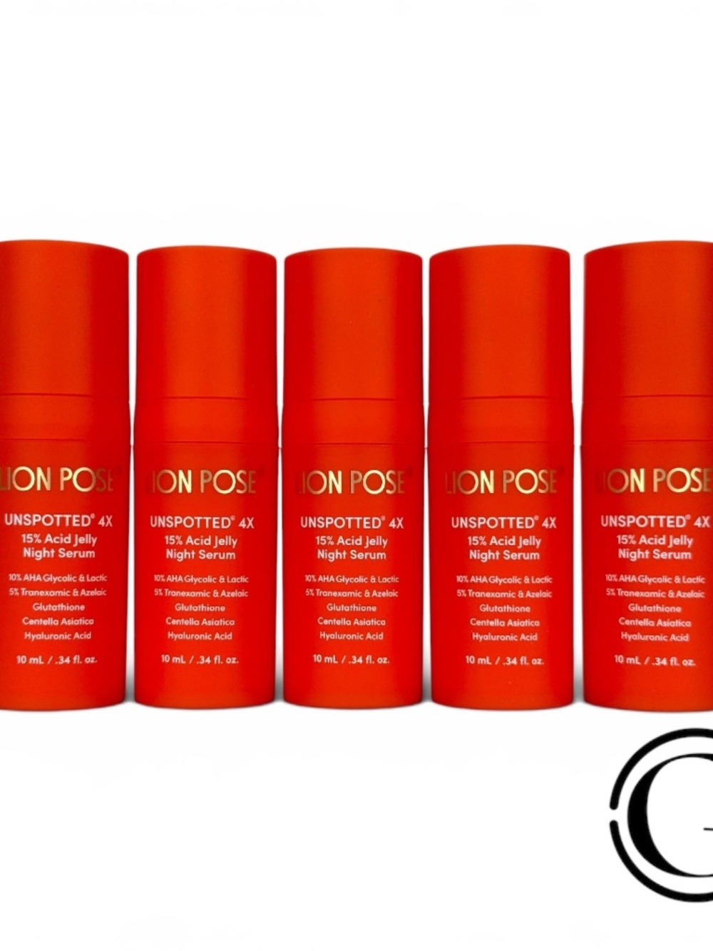 LOT OF 4 Lion Pose UNSPOTTED 4X Acid Jelly Night Serum .34 oz EACH / 40 ml TOTAL